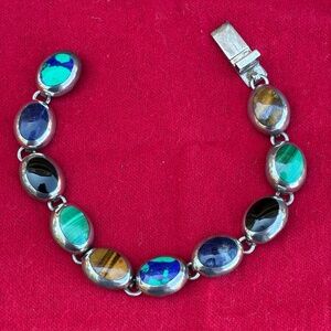 Silver Multi-Gemstone Bracelet